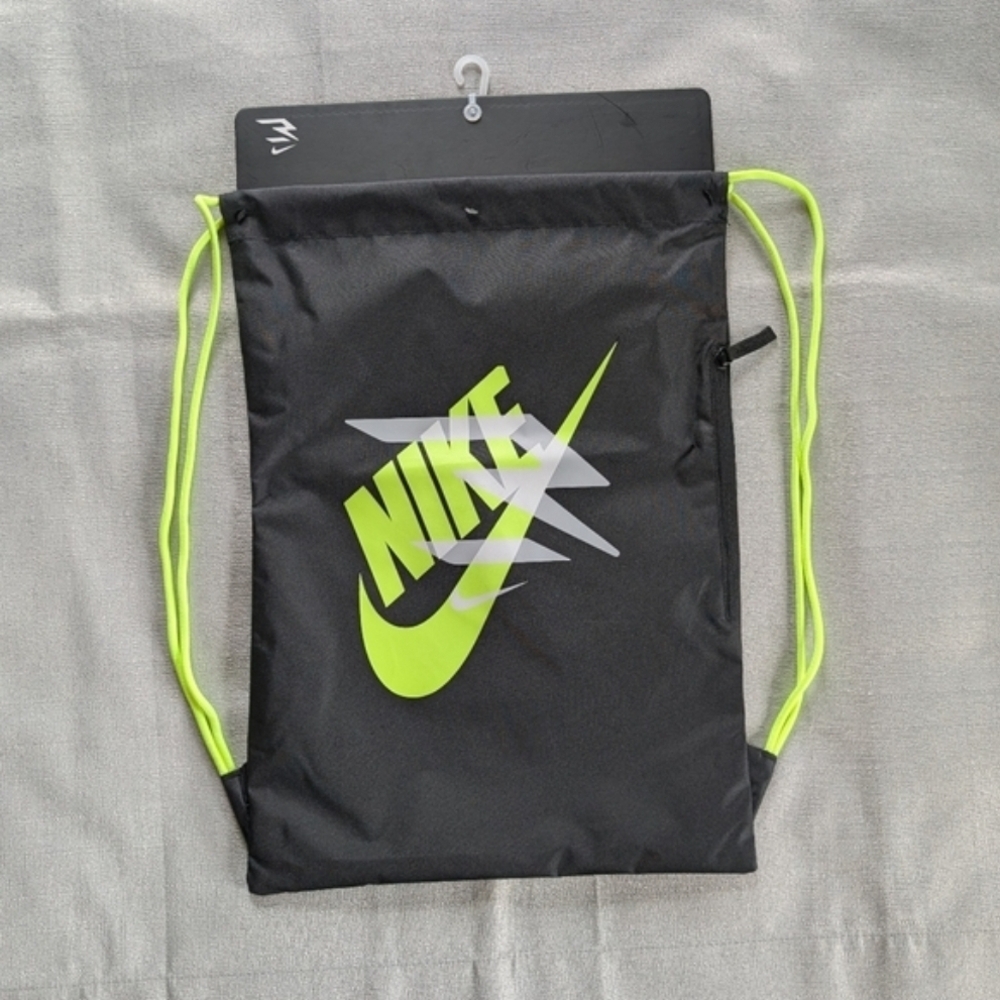 Nike Black And Neon Gym Drawstring Backpack NEW!